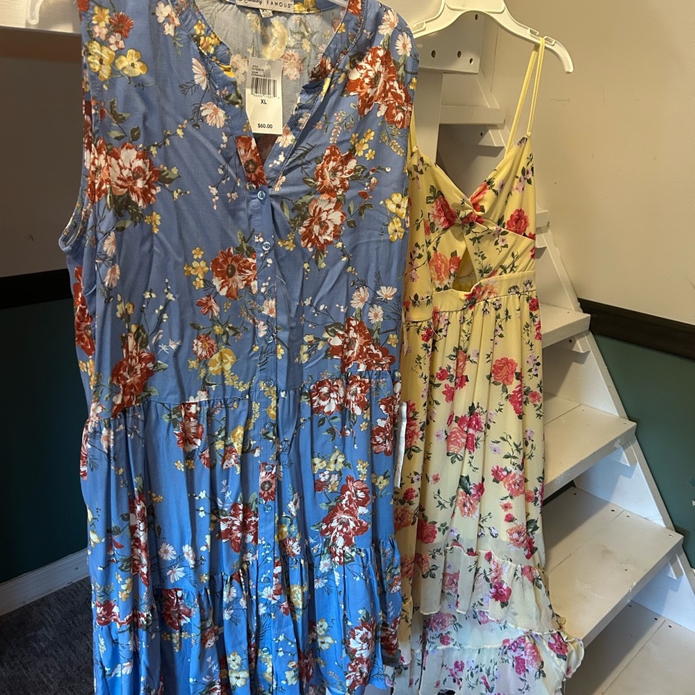 Absolutely Famous Floral Blue and Yellow Blouse Bundle